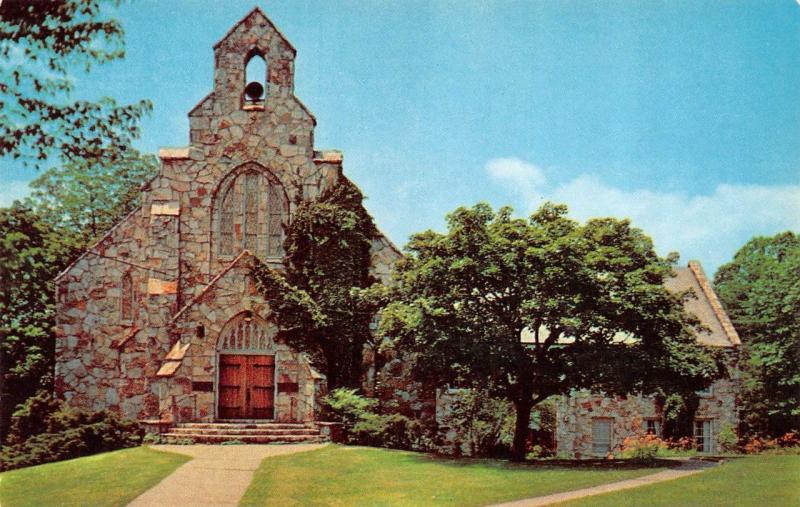 TN, Tennessee  CHURCH ATOP LOOKOUT MOUNTAIN  Beautiful Stone  Chrome Postcard