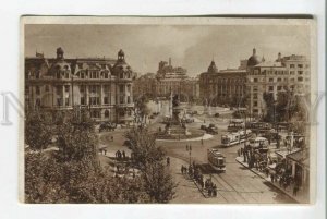 478660 Romania Bucharest Bratianu square trams Vintage postcard