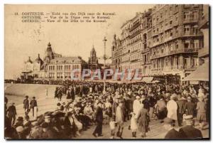 Old Postcard Ostend Belgium View of the dam to the Kursaal