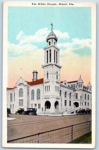 Miami Florida FL Postcard White Temple Exterior Building c1940 Vintage Antique