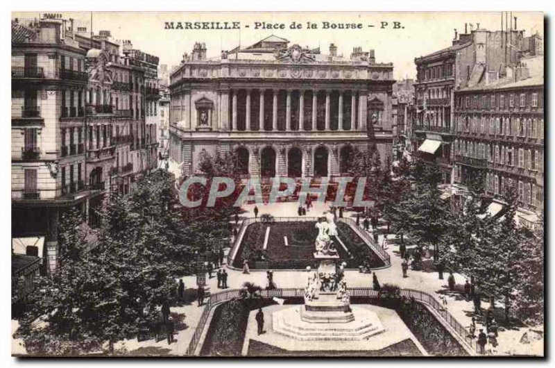 Postcard Old Marseille Place de la Bourse