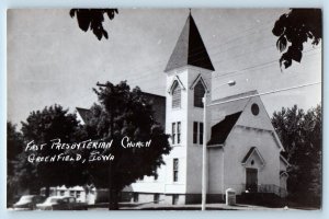 Greenfield Iowa IA Postcard RPPC Photo First Presbyterian Church c1910's Antique