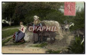 Old Postcard Goat Young chevrieres