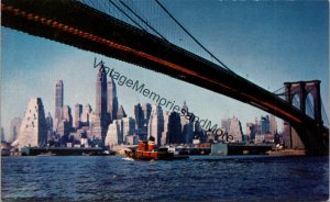 Brooklyn Bridge Spanning the East River NY Postcard PC278