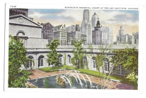 McKinlock Memorial Court at the Art Institute, Chicago, unused A.C. Post Card