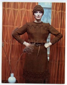 488676 Advertising FASHION 1983 Knitting pattern DRESS Girl Poster Old postcard