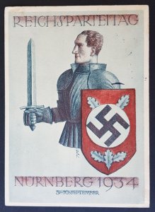 GERMANY THIRD 3rd REICH ORIGINAL POSTCARD REICHSPARTEITAG NÜRNBERG RALLY 1934