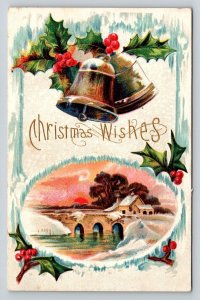 Christmas Wishes  Jingle Bells      Postcard