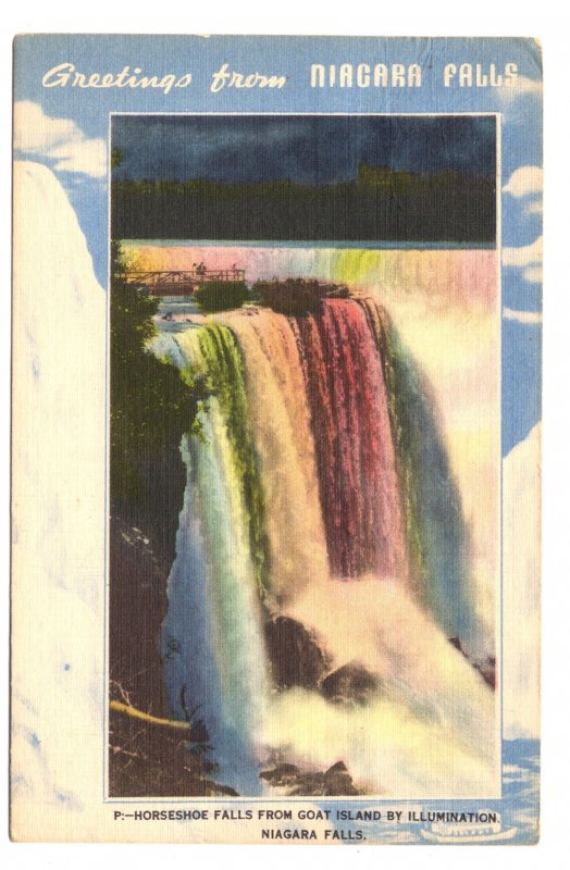Horseshoe Falls Greetings from, Niagara Falls, Ontario, Used