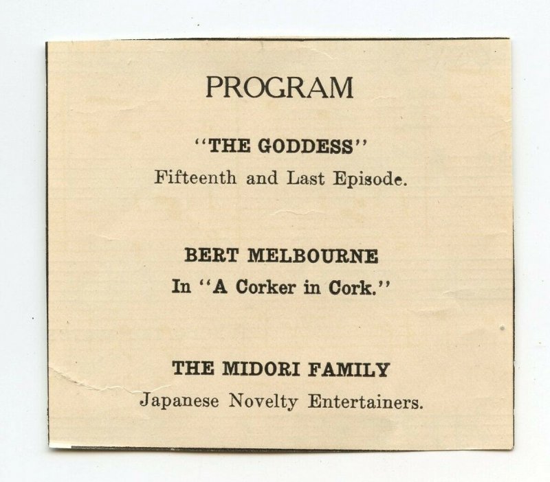 Program The Goddess The Midori Family Vintage Paper Advertisement 