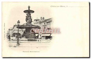 Old Postcard Chalons Sur Marne Monumental Fountain