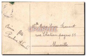 Postcard Old Train Merry Christmas