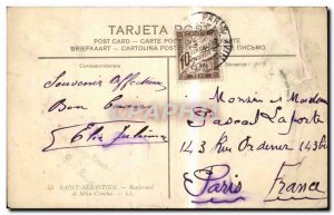 Old Postcard Spain Espana Spain San Sebastian Paseo de Mira Concha