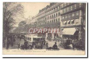 Paris Old Postcard The Boulevard Montmartre (bus trams) (very animated)