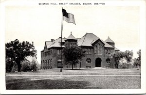 Vtg Beloit Wisconsin WI Science Hall Beloit College 1930s Linen View Postcard 