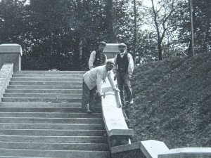 WASHWOOD HEATH Steps in Ward End Park SHOWS MASONS WORKING ON STEPS - Old RP PC