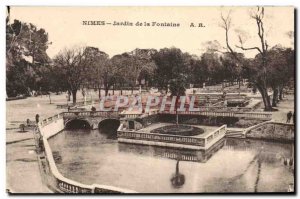 Old Postcard Nimes Jardin De La Fontaine