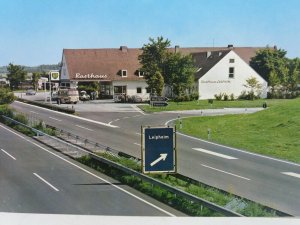 Vintage Postcard Rasthaus Leipheim Bundesautobahn Munich - Stuttgart Germany