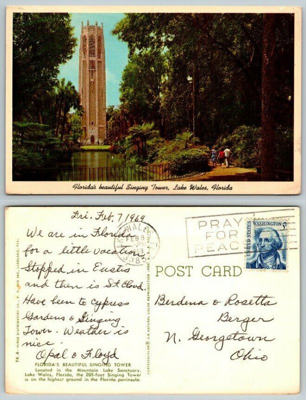 1969 Florida's Beautiful Singing Tower Lake Wales,FL Polk County Florida Vintage