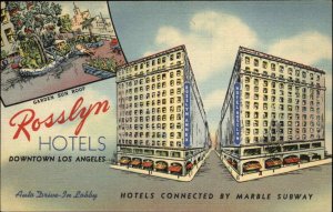 Los Angeles California CA Hotel Interior View 1930s-50s Postcard