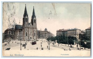 1903 Purkyne Square Royal Vinohrady Czech Republic Czechia Antique Postcard