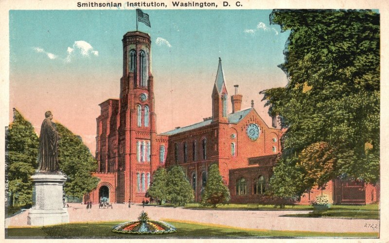 Vintage Postcard 1920's Smithsonian Institution Washington DC District Columbia