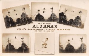 H74/ RPPC Postcard? c1910 Liverpool England Alzanas Wire Walkers Side Show 213