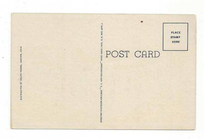 Postcard Ohio OH U.S. Post Office Ohio Power Co. Canton Standard View Linen Card 