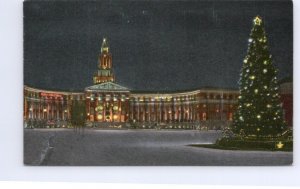 Christmas Tree And Lights, Civic Center, Denver, Colorado, Vintage Postcard