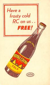 Royal Crown Cola Advertising Unused 