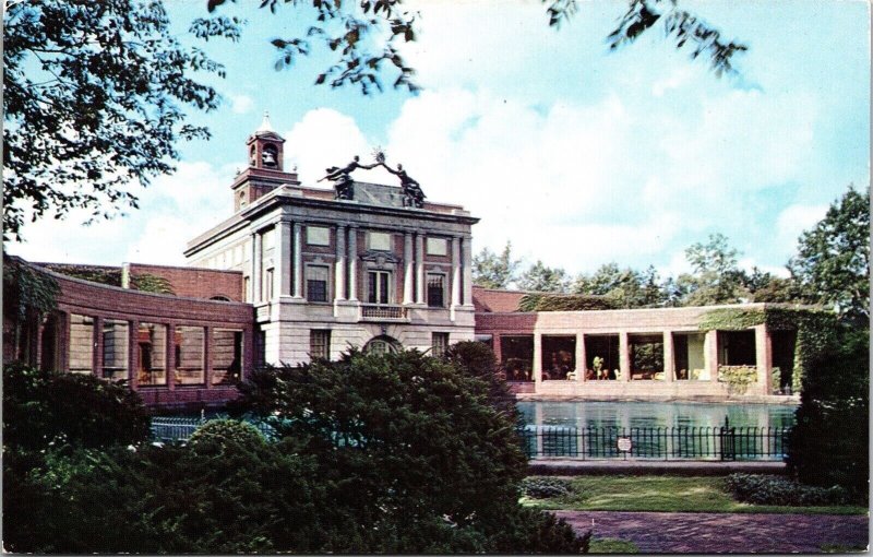 General Electric Lighting Institute Nela Park Cleveland Statue Fountain Postcard 