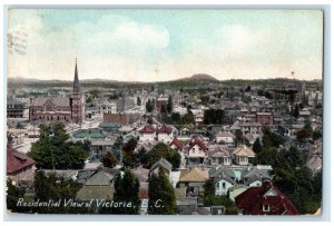 c1910 Residential View of Victoria British Columbia Canada Posted Postcard