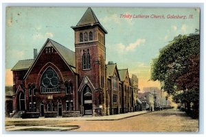 1916 Trinity Lutheran Church Chapel Exterior Galesburg Illinois Vintage Postcard 