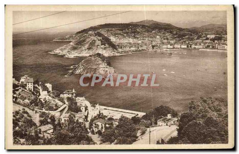 Postcard Old San Sebastian Vista desde el Monte Igueldo