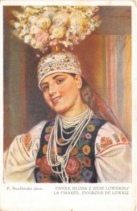 Lot123 the bride around lowigs poland painting postcard types stachiewicz p