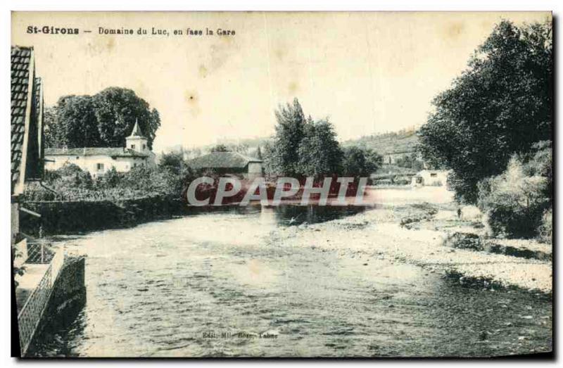 Old Postcard Saint Girons Domaine Luc opposite the station