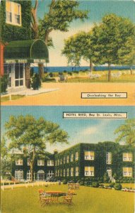 Bay Hotel Reed 1940s St Louis Mississippi Postcard MWM linen roadside 20-8956