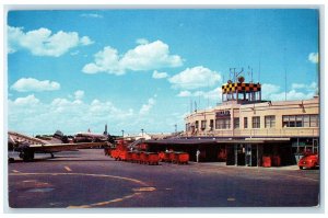 1956 Love Field Airport Terminal Building Airplane Tower View Dallas TX Postcard