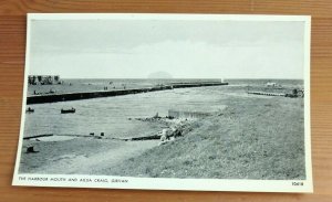 The Harbour Mouth And Ailsa Craig Girvan Ayrshire   Vintage  Postcard (M1D)