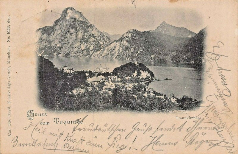  TRAUNSEE AUSTRIA~TRAUNKIRCHEN ~1897 CARL OTTO HAYD PHOTO POSTCARD