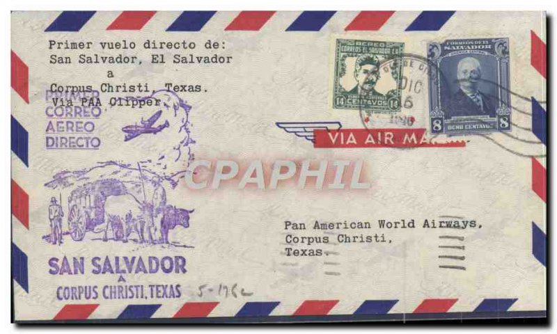 Letter San Salvador 1st flight Corpus Christi 16 December 1946