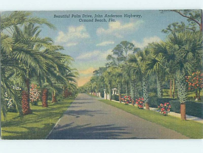 Unused Linen STREET SCENE Ormond Beach Florida FL G4871