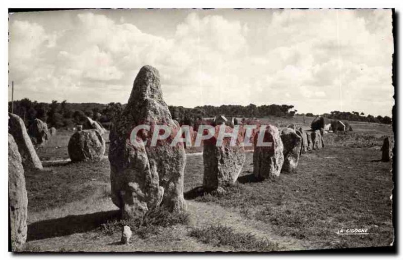 Old Postcard Carnac alignments megalithic Kermario