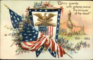 Civil War Remebrance American Flags TUCK #107 c1910 Postcard #2