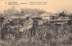 Belgian Congo Stanleyville Houses of Native Workers Ethnic 1917 postcard B984