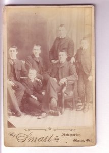 Portrait Father with Five Sons, Smart, Glencoe, Ontario, Vintage Photograph