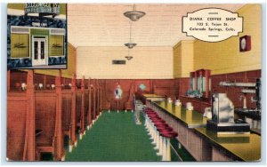 COLORADO SPRINGS, CO ~ Roadside DIANA COFFEE SHOP c1940s Linen Postcard