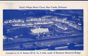 Postcard Dutch Village Motor Court New Castle Delaware DE