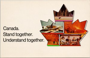 Canada Stand Together Maple Leaf Patriotic Unity Advertising Unused Postcard F96