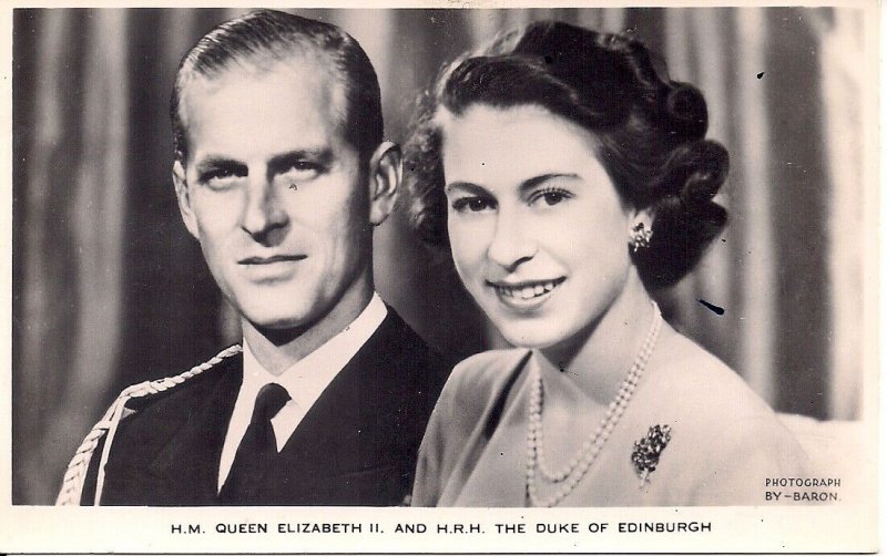 RPPC Queen Elizabeth II, with Philip Duke of Edinburgh, 1950's, Royalty UK